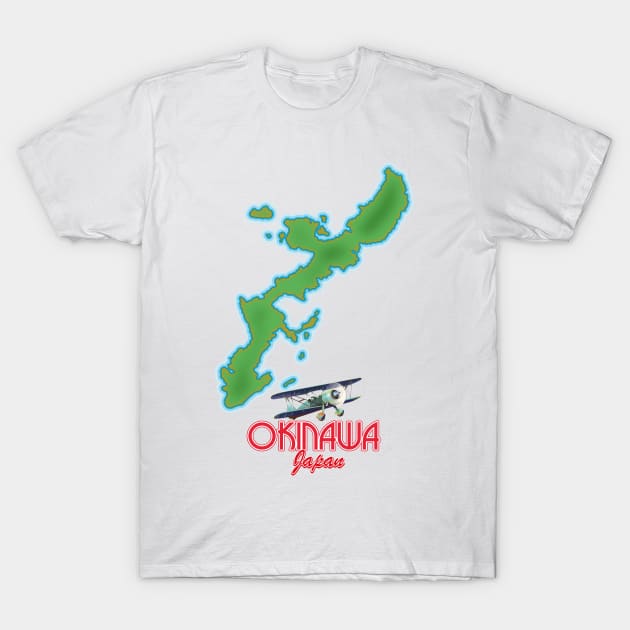 Okinawa Japan map T-Shirt by nickemporium1